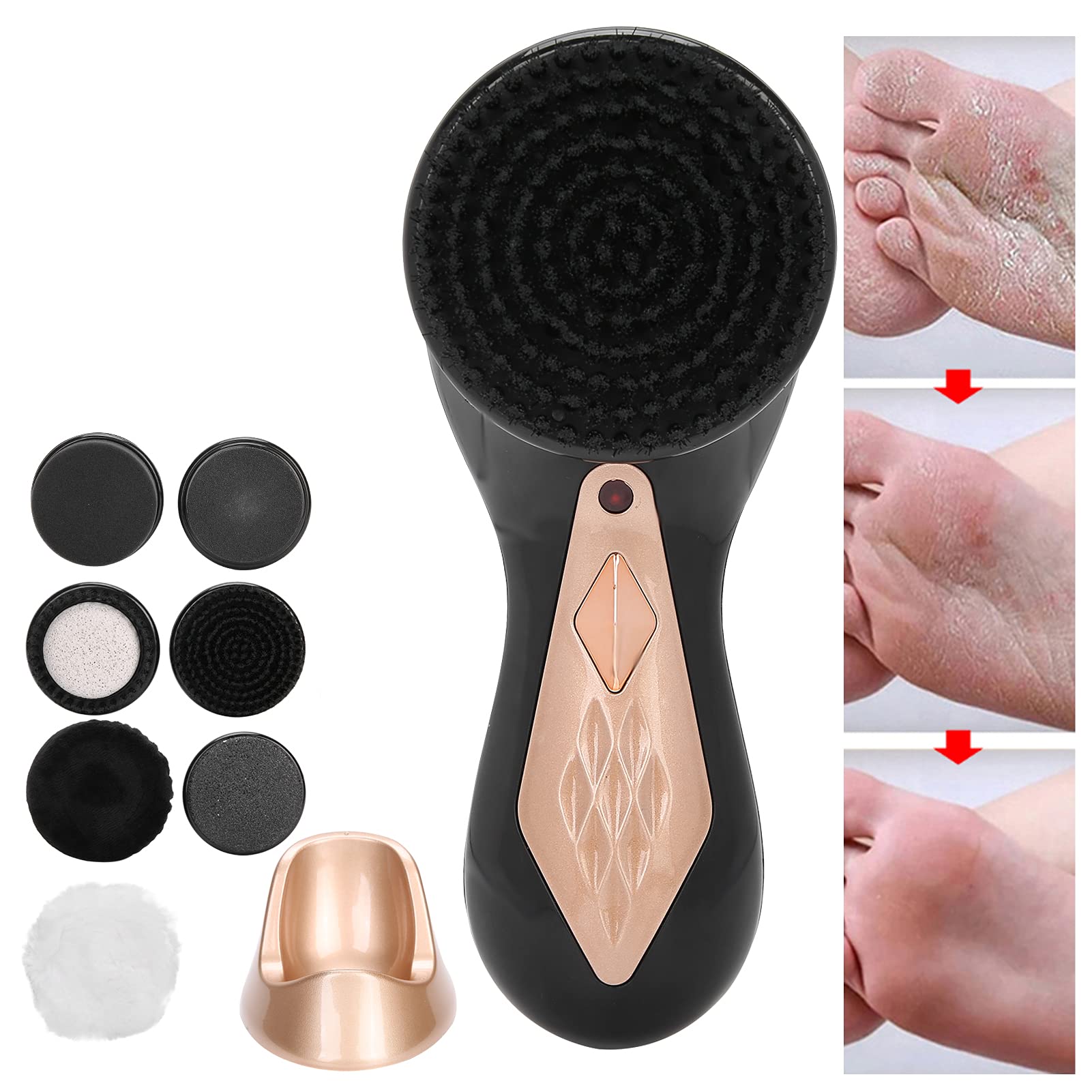 Kit Lustrascarpe Elettrico Set Multifunzionale Portatile per Lucidatura e Pulizia della Pelle per Casa e Viaggio 7 Testine