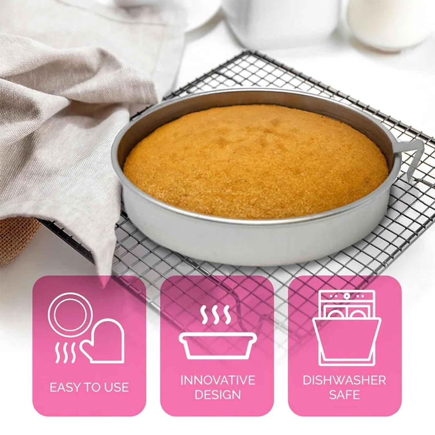 Teglia for Torta Perfectrelease, con Lama Girevole Integrata, for Cuocere Senza Sforzo La Cheesecake, Stampo da Forno Rotondo Antiaderente for Cuocere Tutti I Tipi di Basi(1pcs)