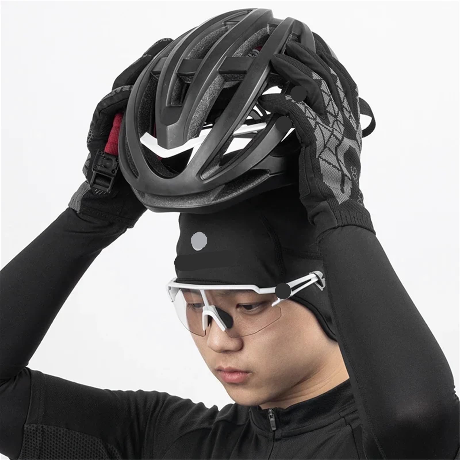 2 pièces Casquette de Cyclisme Casquettes d'hiver Garder au Chaud Bandana Sport Ski Course Bandeau Coupe-Vent Hommes équitation pour Vélo(Black)
