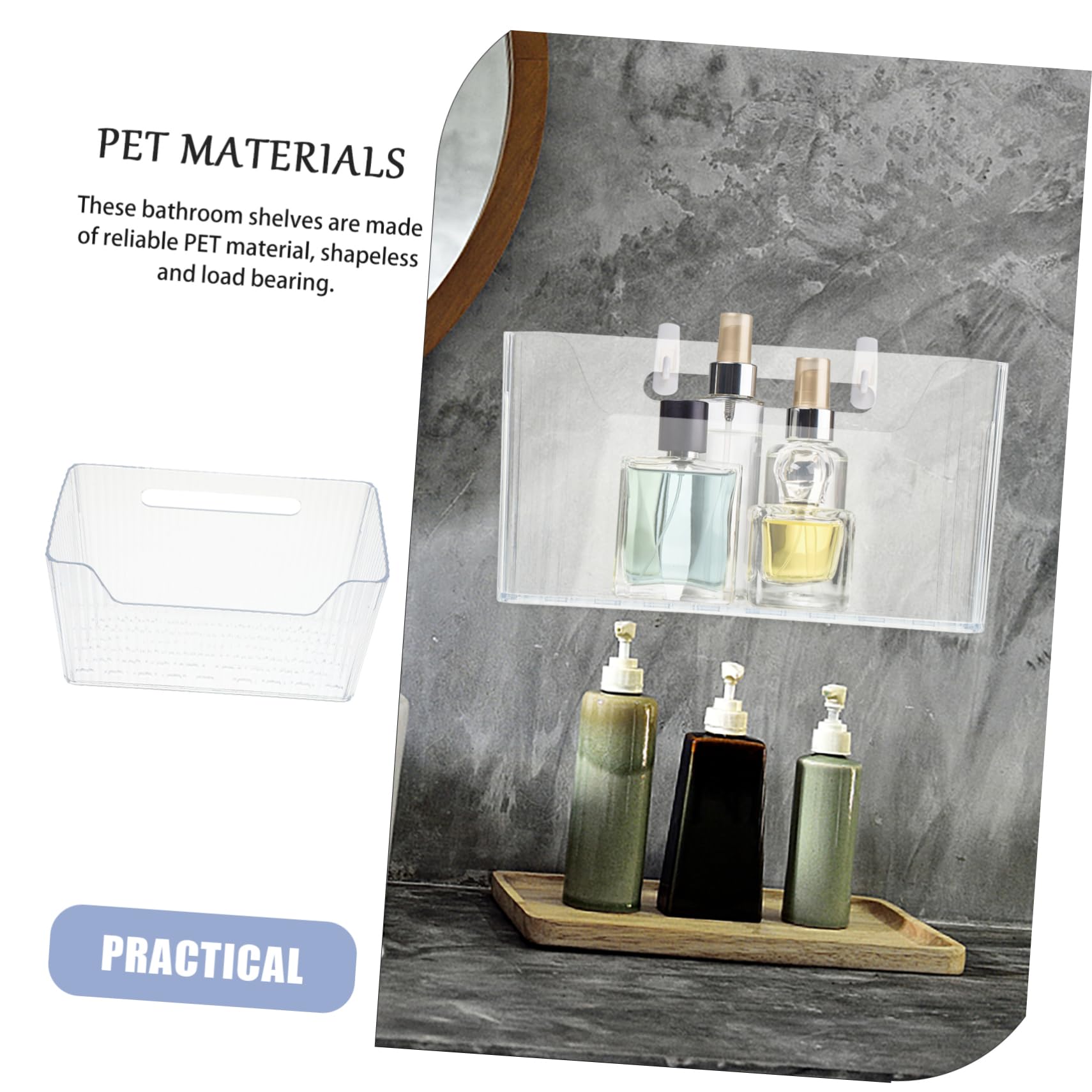 4 Pezzi Mensola da Organizer per Doccia Materiale Pet con Design Drenaggio Rapido Portaoggetti Cucina e Ufficio