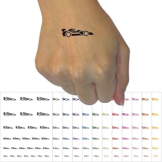 Racing Car Racecar Vehicle Automobile Temporary Tattoo Water Resistant Fake Body Art Set Collection - Brown (One Sheet)
