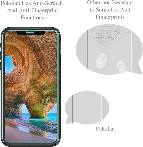Miniatura 5 de Pokolan Paquete de 3 Protector de pantalla para iPhone 11XR de vidrio templado de 6.1 pulgadas, dureza 9H, antiarañazos, sin burbujas, compatible
