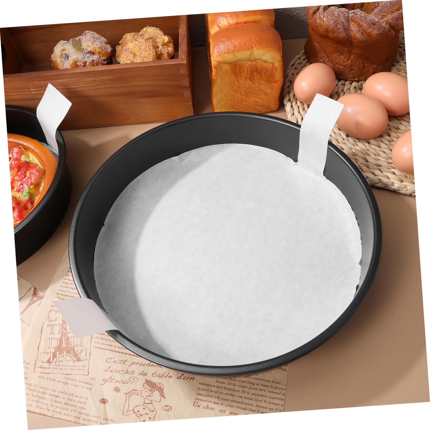 Ciieeo Lot De 3 Moules À Gâteaux Ronds Antiadhésifs De 15 2 Cm 20 3 Cm Et 25 4 Cm Avec 150 Feuilles De Papier Sulfurisé Pour Gâteaux À Étages Fournitures De Pâtisserie