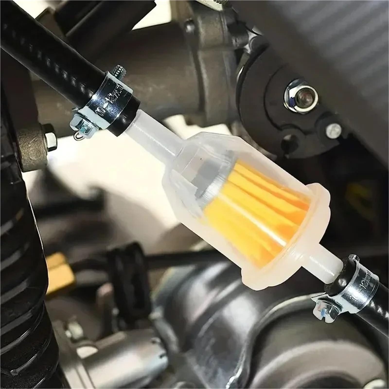 Filtro olio automobile Filtro carburante gas in linea universale 6MM-8MM 1-6 pezzi Tubi filtro olio benzina per auto(1pc-Long)