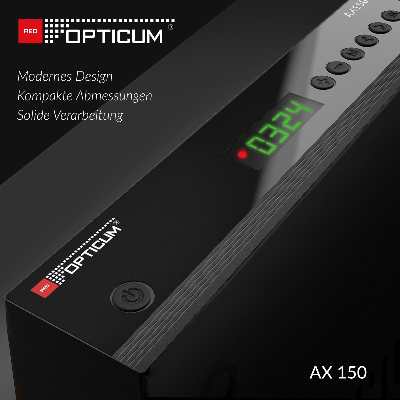 RED Opticum AX-150 Sat Receiver mit Aufnahmefunktion PVR Ready, Digital Sat-Receiver HD fähig für Satelliten, Satellitenschüssel mit HDMI - SCART - USB, TV HD-Receiver Satellit TV (Test: SEHR GUT)