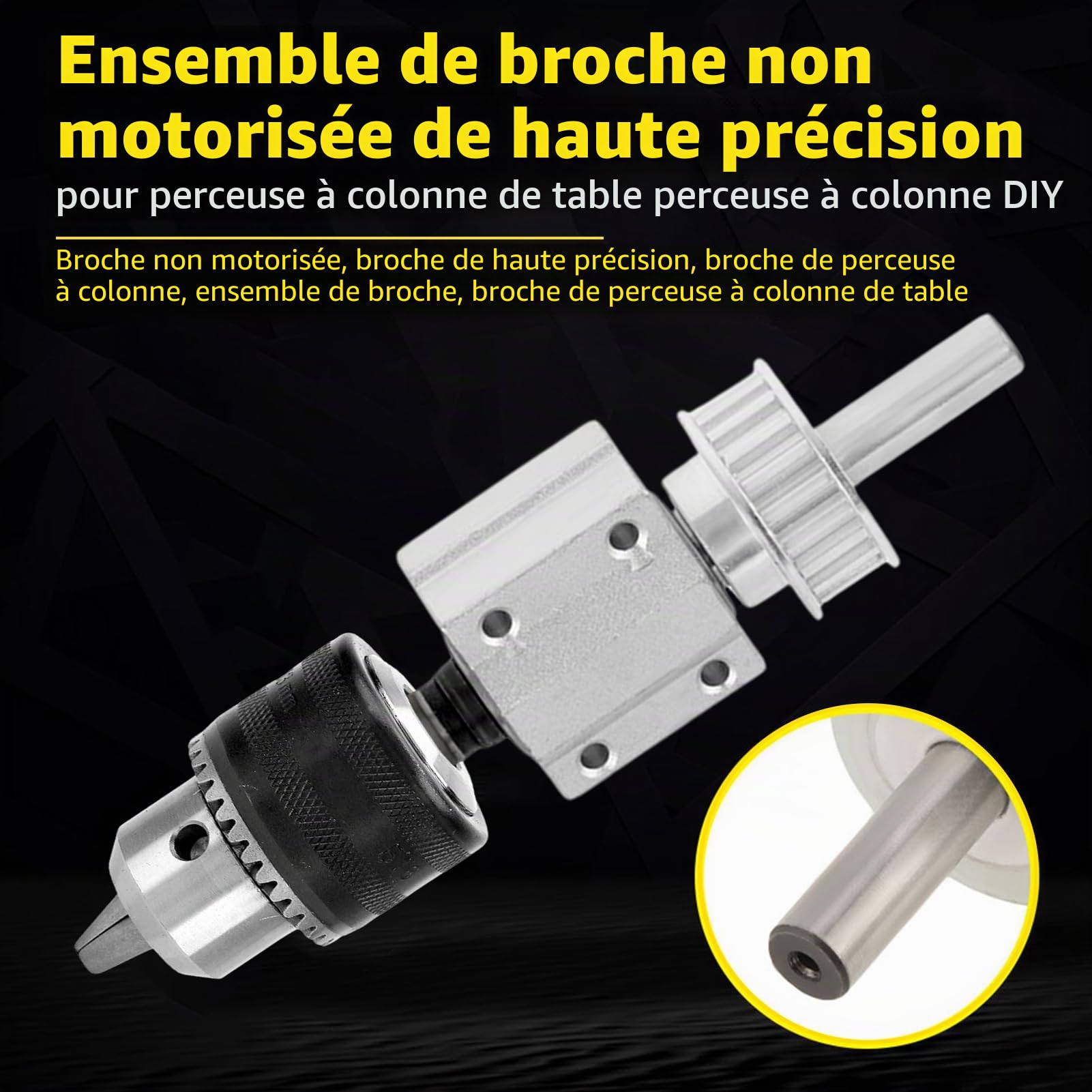 Perceuse De Table Broche Non Alimentée, perceuse d'établi 1,5-13 mm broche non entraînée ensemble de broche de scie circulaire d'établi pour la découpe et le polissage indépendants(B16)