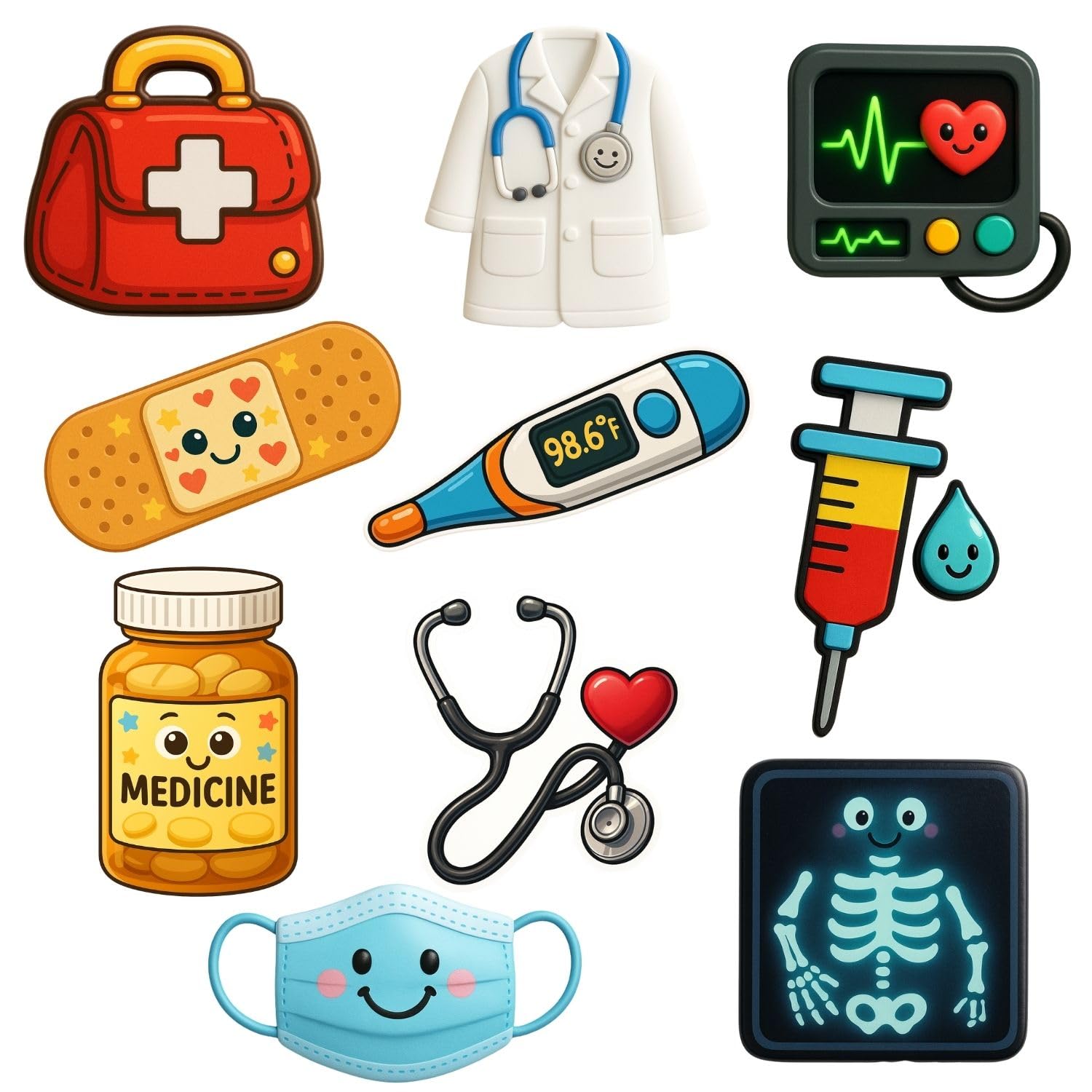 Profession (Doctor Themed Fridge Magnet Set of 10 | Medical & Healthcare Magnets for Kids Learning, Doctors & Nurses | Fun Refrigerator Magnets for Kitchen, Classroom, Office & Gifting)-image-43