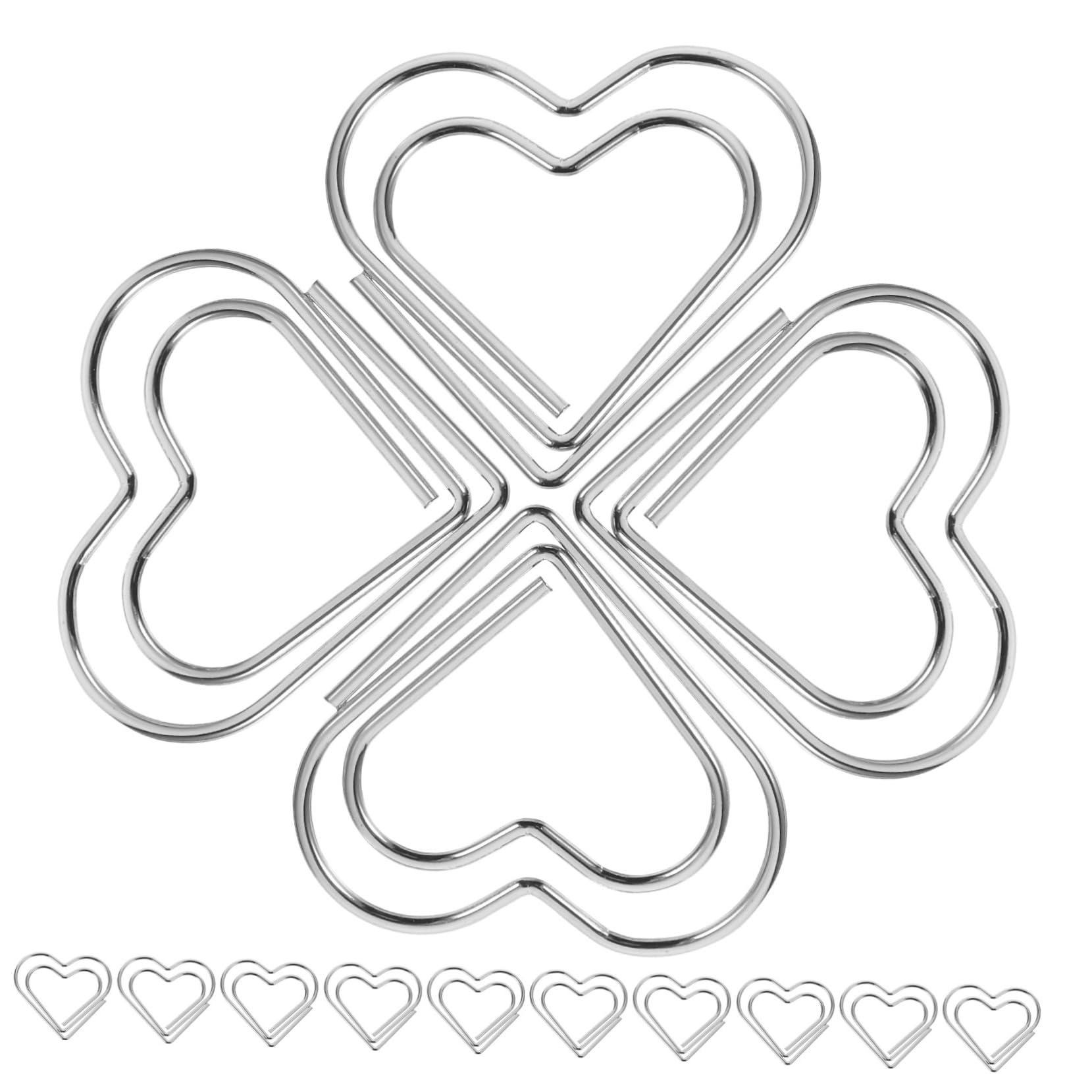 VILLCASE 500pezzi Graffette Metalliche Forma Di Cuore Clip Per Documenti Decorative Per Ufficio e Scuola Accessori Pratici Per Memorizzare Note e Foto