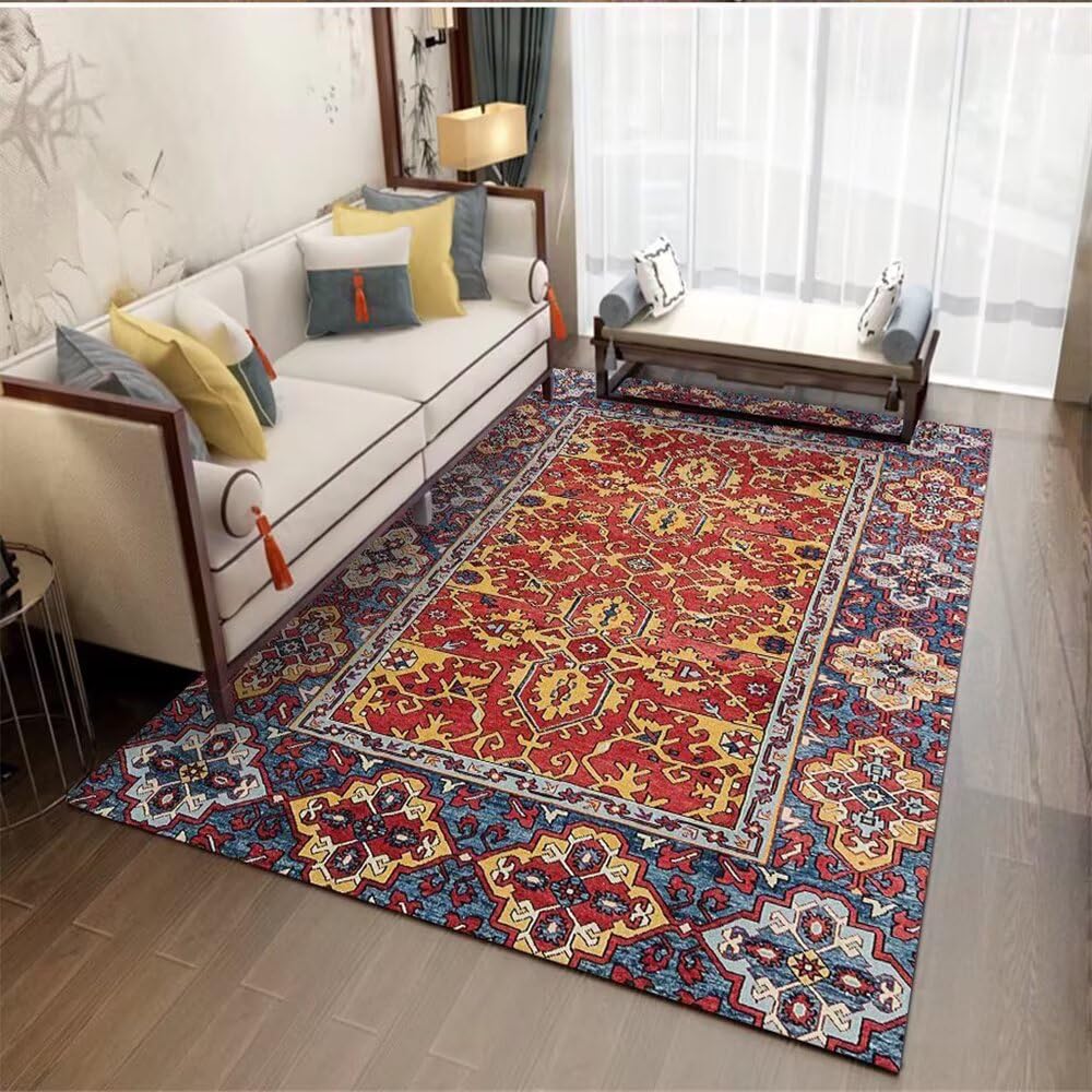 Tapis facile a nettoyer pour resoudre les glissades en cuisine tapis retro rouge