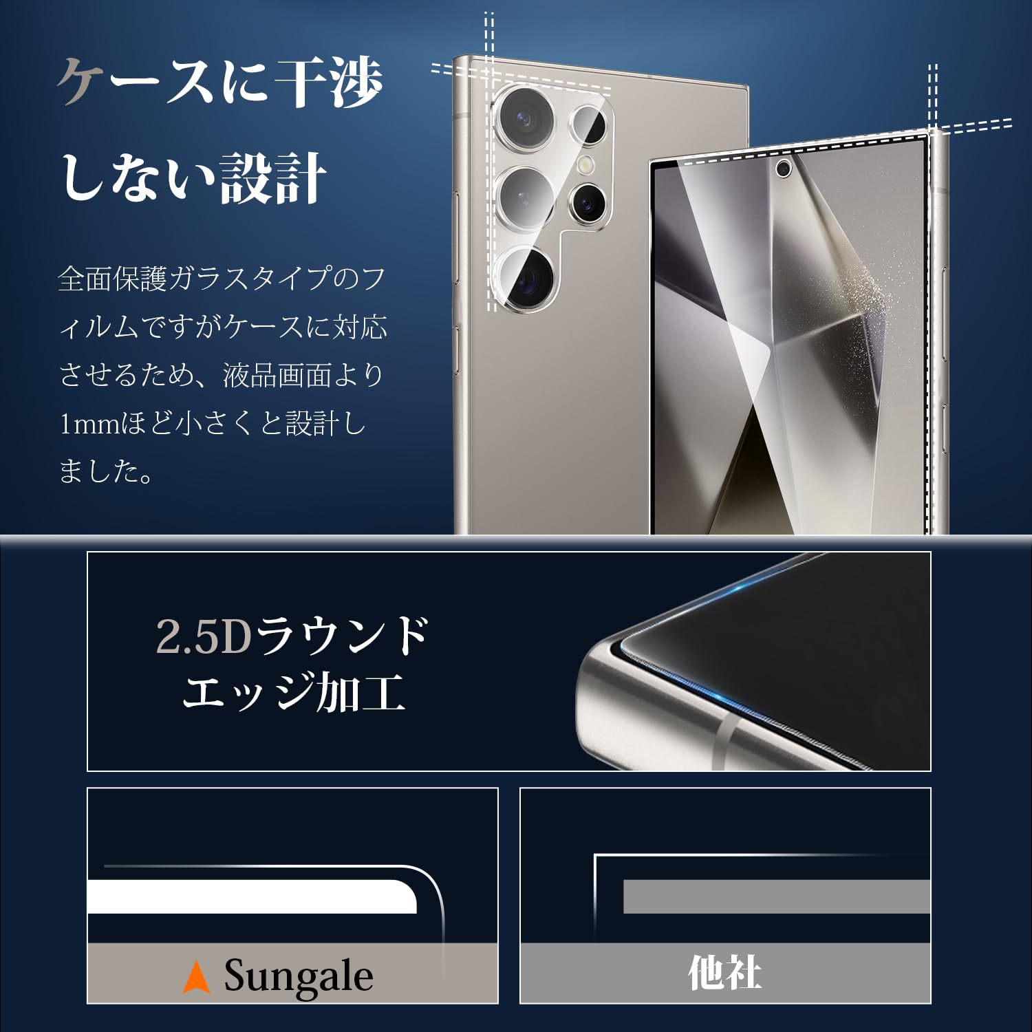 Amazon | Sungale Galaxy S24 ultra ガラスフィルム 【4枚セット 