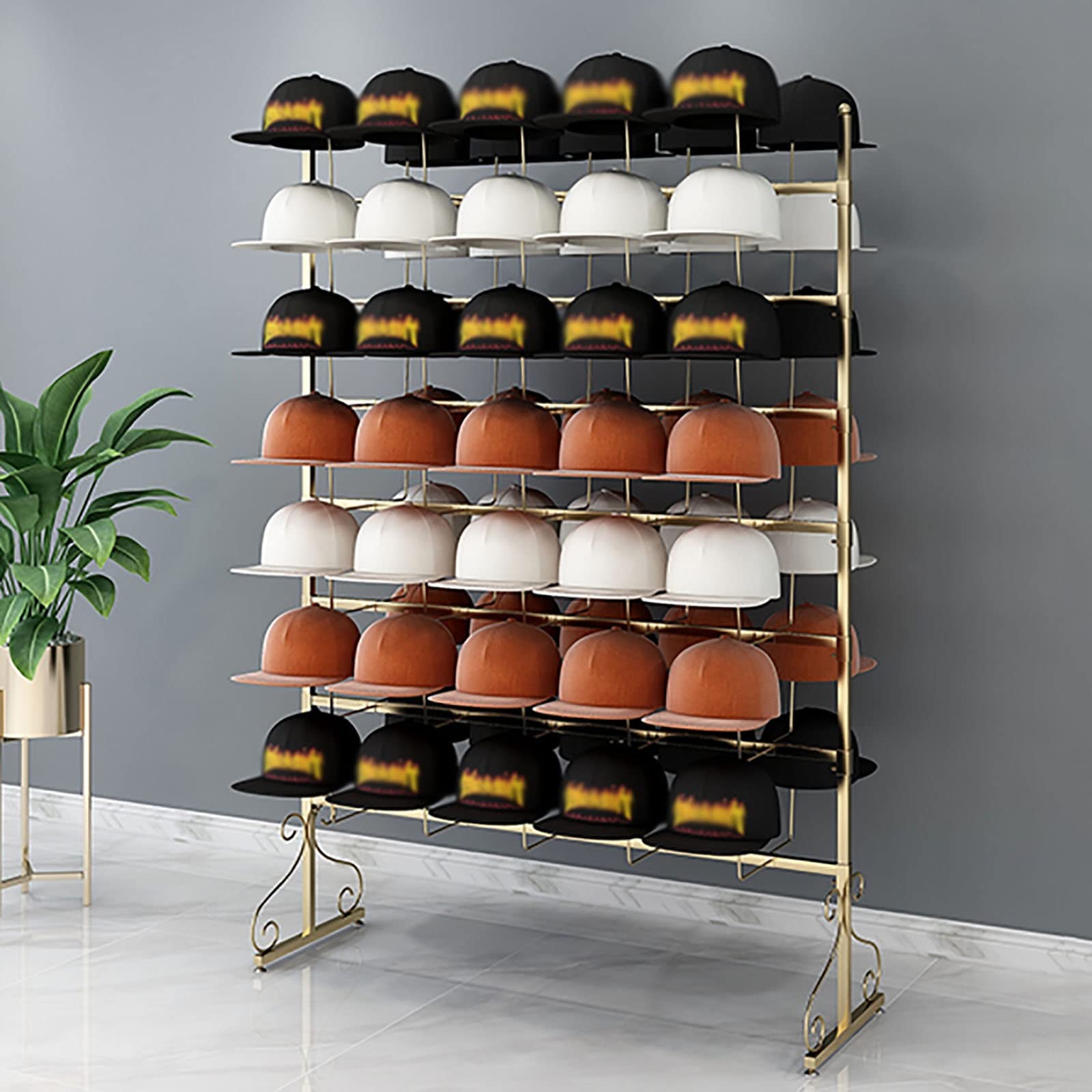 Porte Casquette, Support de porte-chapeaux, support de porte-chapeaux autonome pour chapeaux de baseball/casquettes de cowboy/perruques, organisateur de rangement de chapeaux contemporain de grande ca