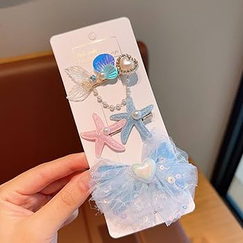 オーガンジーリボンヘアゴム マーメイド人魚の髪飾り 幻の人魚姫 ふわりん×グラデーション ×レイヤード× オーガンジー