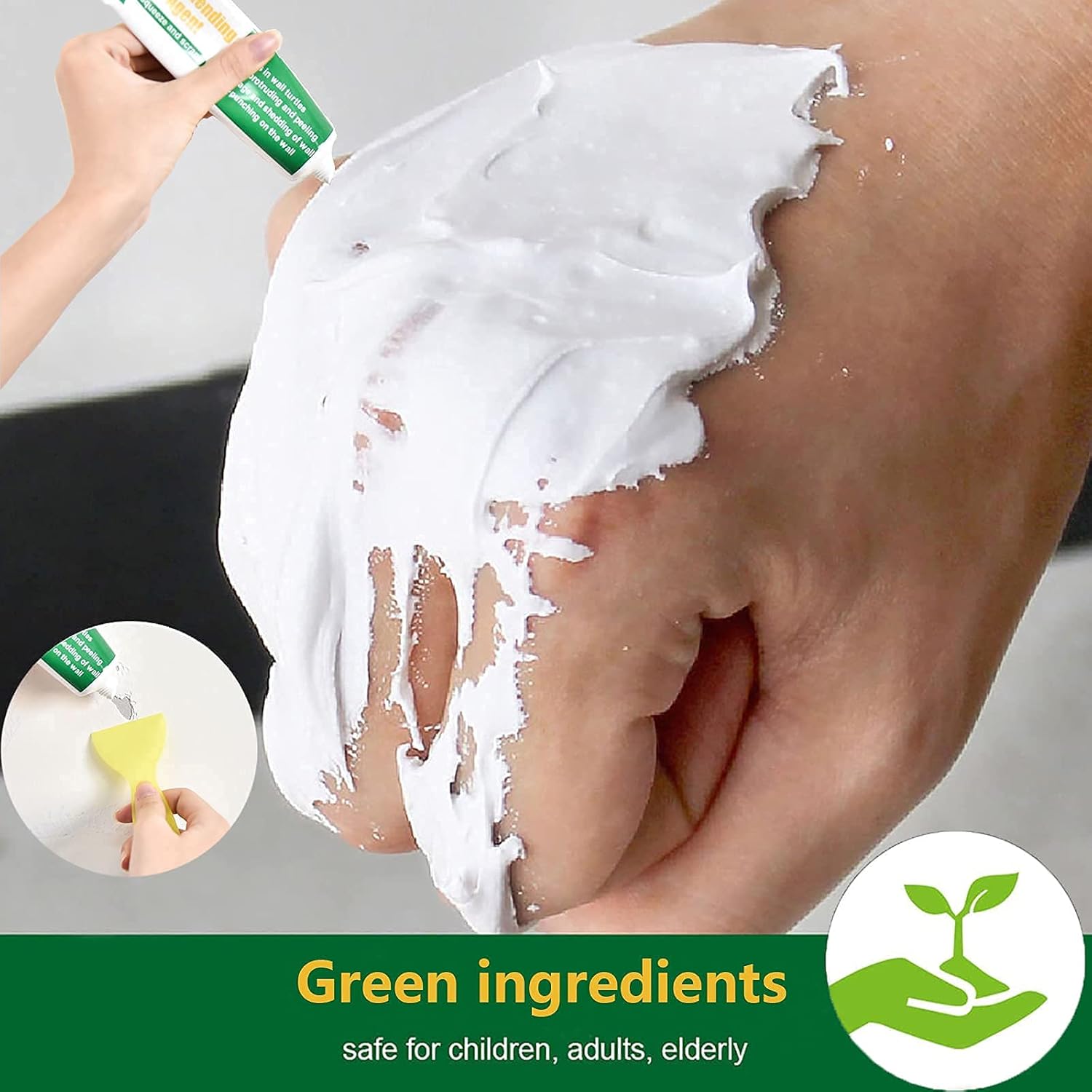 Safemend Wall Mending Agent with Scraper, Drywall Repair Kit to Fit Holes, Cracks and Graffiti, Safemend Non-Toxic, Instant Self-Adhesive Dry Wall Patch Putty Wall Filling Paste (100g) - - 