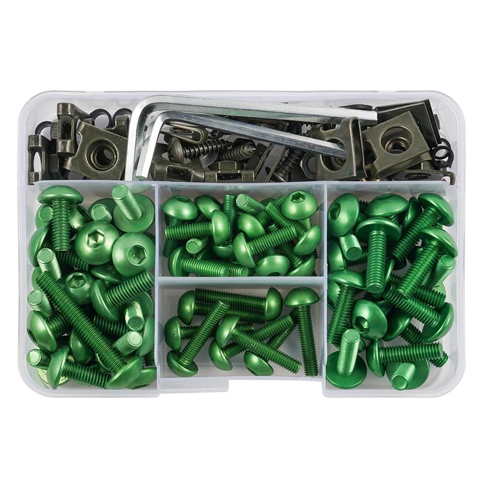 177pcs Fairing Bolts Motorcycle Body Screws Nuts For Z750 Z900 Z1000 Z800 For Versys 650 Er6n For Ninja 400 300 Z1000sx CNC Alloy(Green)