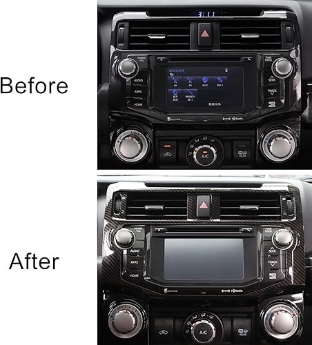 Miniatura 6 de Voodonala Para 4Runner ABS Fibra de Carbono Control Central Navegación Trim para 2010-2019 Toyota 4Runner, 1pc