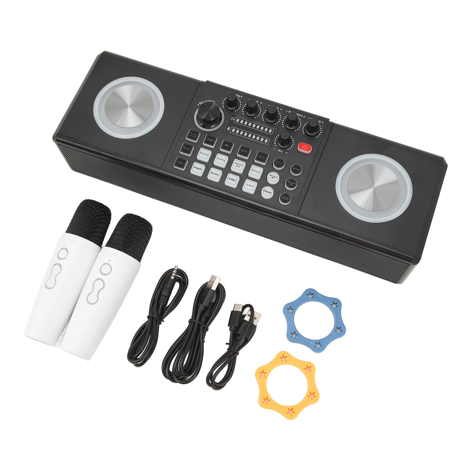 Macchina per Karaoke Microfoni Portatili Bluetooth Doppi Esperienza Sonora Coinvolgente per Feste in Casa, Matrimoni, Campeggi