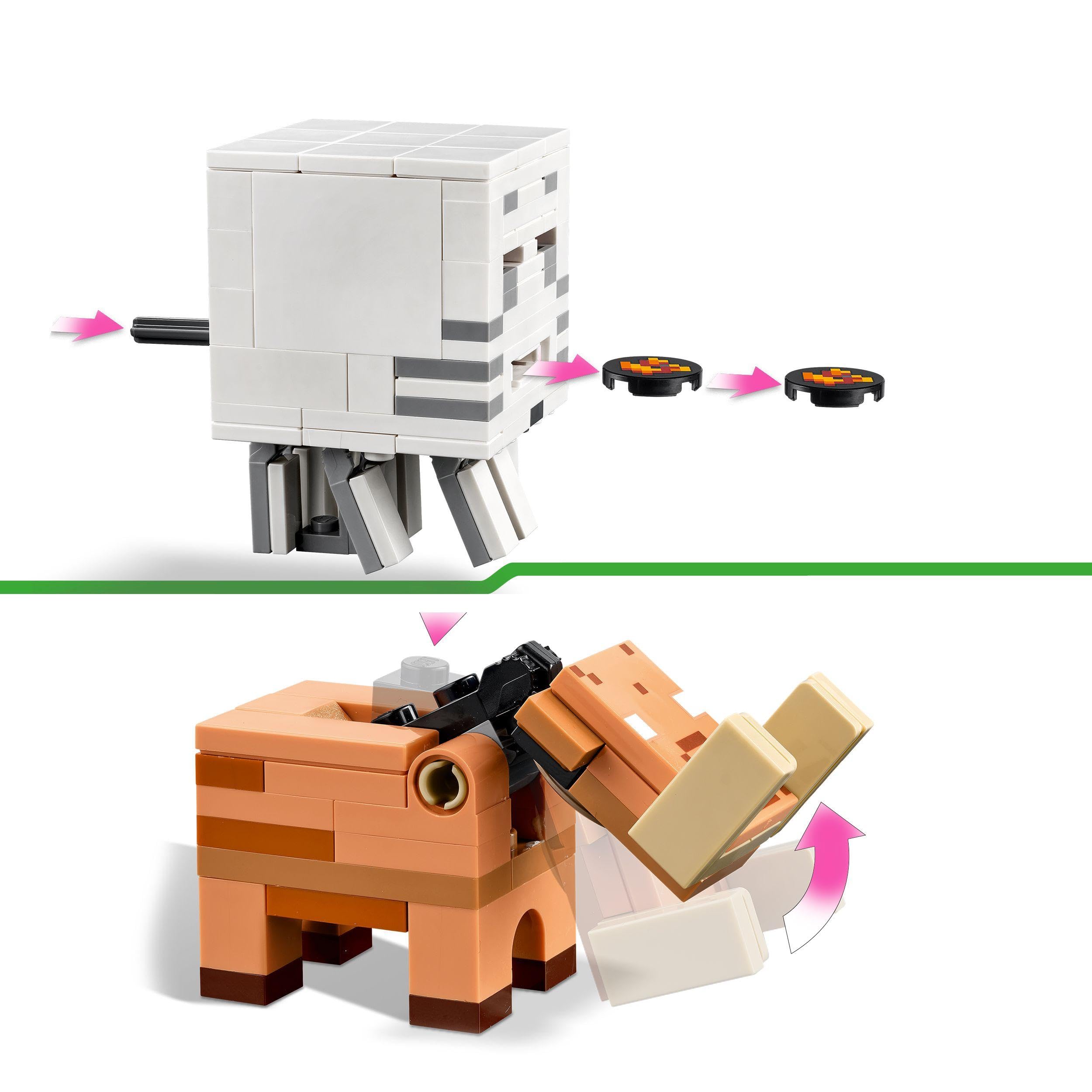 LEGO Minecraft Agguato nel Portale del Nether, Gioco da Costruire per Bambini e Bambine da 8 Anni in su, Set con Scene di Battaglia e Personaggi Iconici, Regalo per Gamer e Fan 21255
