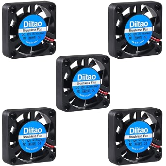 5PCS DC 12V 40 x 10mm Brushless Cooling Fan 4010 Fan 3D Printer Oil Bearing Fans with 2 Pin Terminal for Computer Case 3D PrinterDC 12V