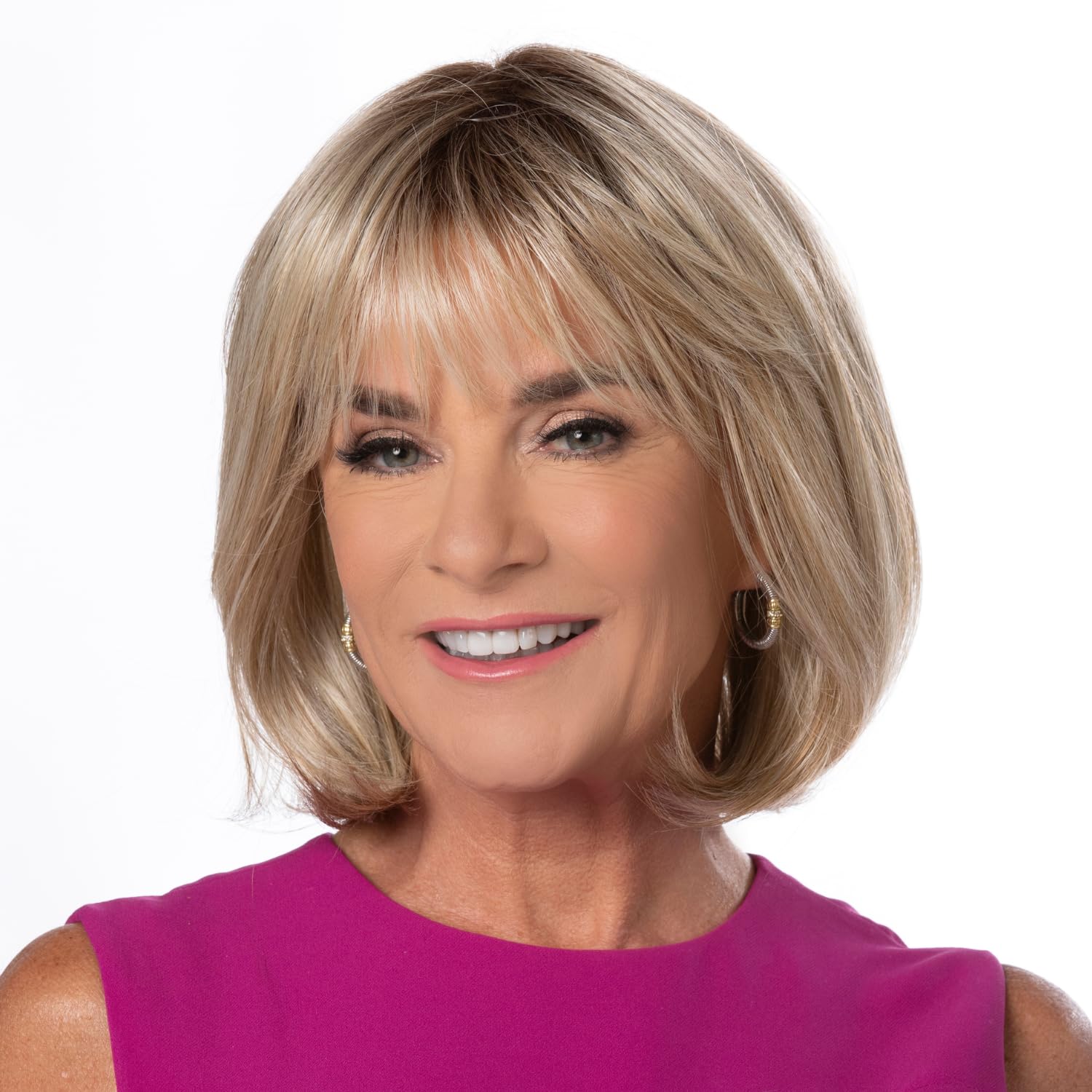 Toni Brattin Easy Elegance Wig - Face-Framing Bob with Layering & a Youthful Bang - Heat-Friendly Synthetic Fiber Looks & Feels like Natural Hair - Adjustable &
