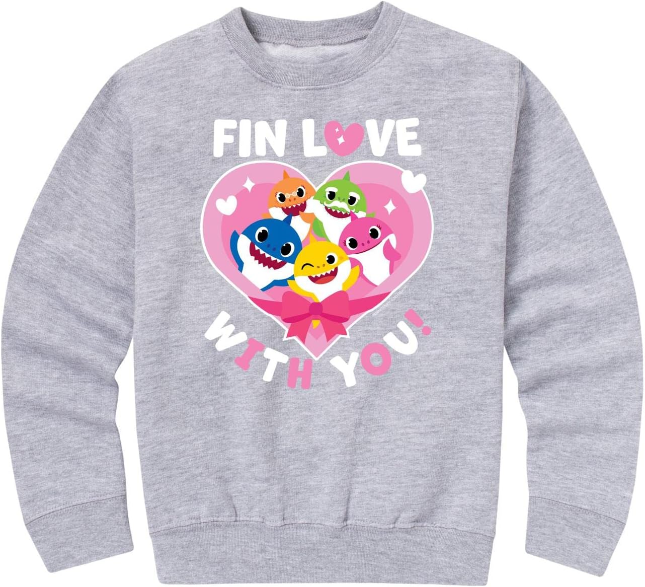 HYBRID APPAREL - Baby Shark - Valentine's Day - Toddler And Youth Crewneck Fleece Sweatshirt