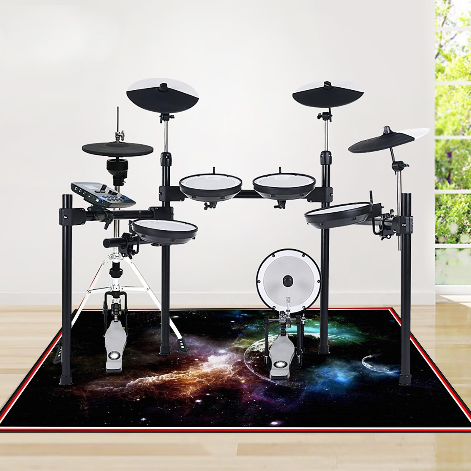 200 x 180 cm Dywan z baterią elektroniczną, maty akustyczne, dźwiękoszczelna mata, mata bębnowa do bębna akustycznego bębna i instrumentów muzycznych dźwiękoszczelny koc bębnowy