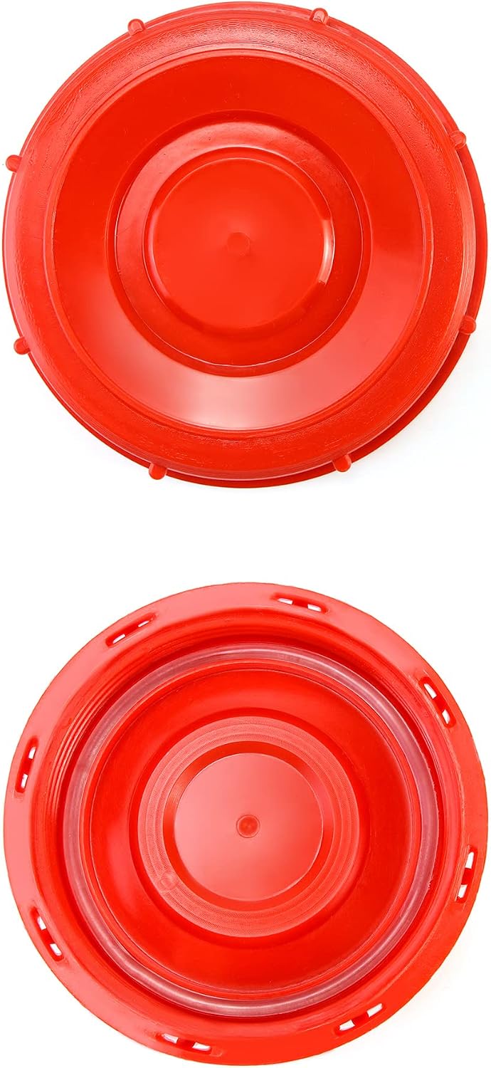 QWORK IBC Tote Lid Cover, 6.5" IBC Tank Water Liquid Tank Cap for Chemical, Food, Industries Storage, Red, 2 Pack