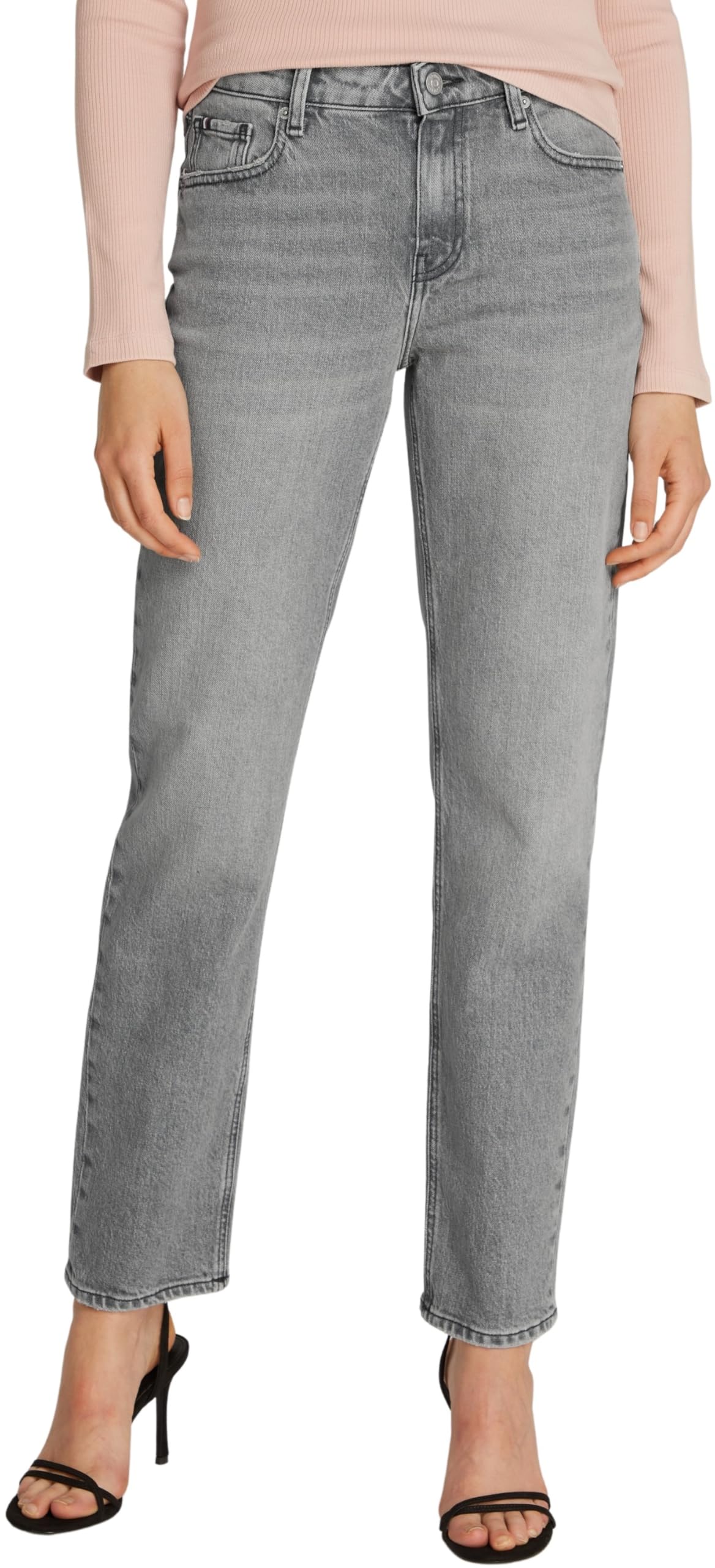 Tommy Hilfiger Women's Classic Noe Straight Leg Fit Jeans, Grey (Noe), 30W/31L