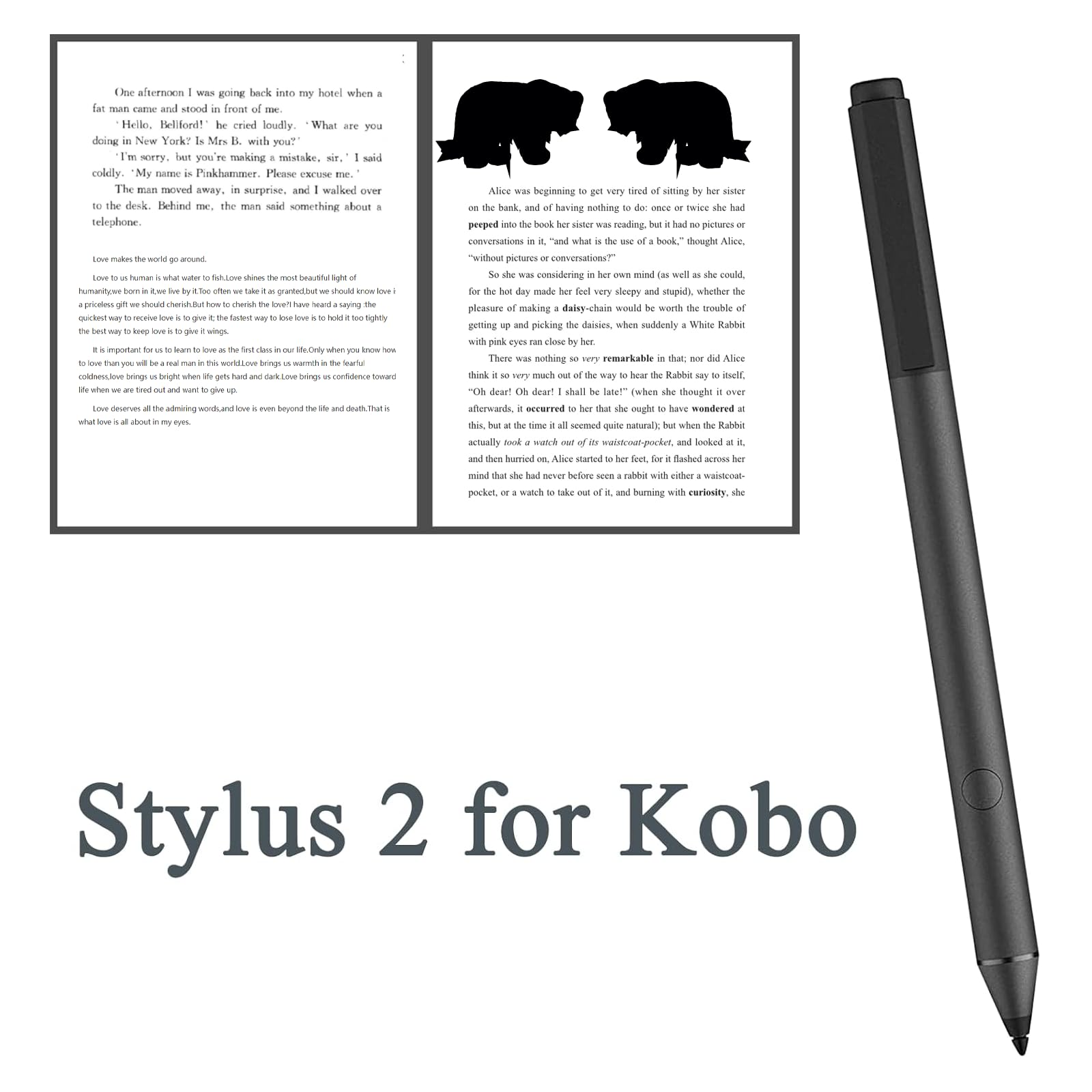 Stylus 2 de Repuesto para Kobo Libra Colour, Elipsa 2E, Libra 2, Sage eReaders - Lápiz Digital (Negro)