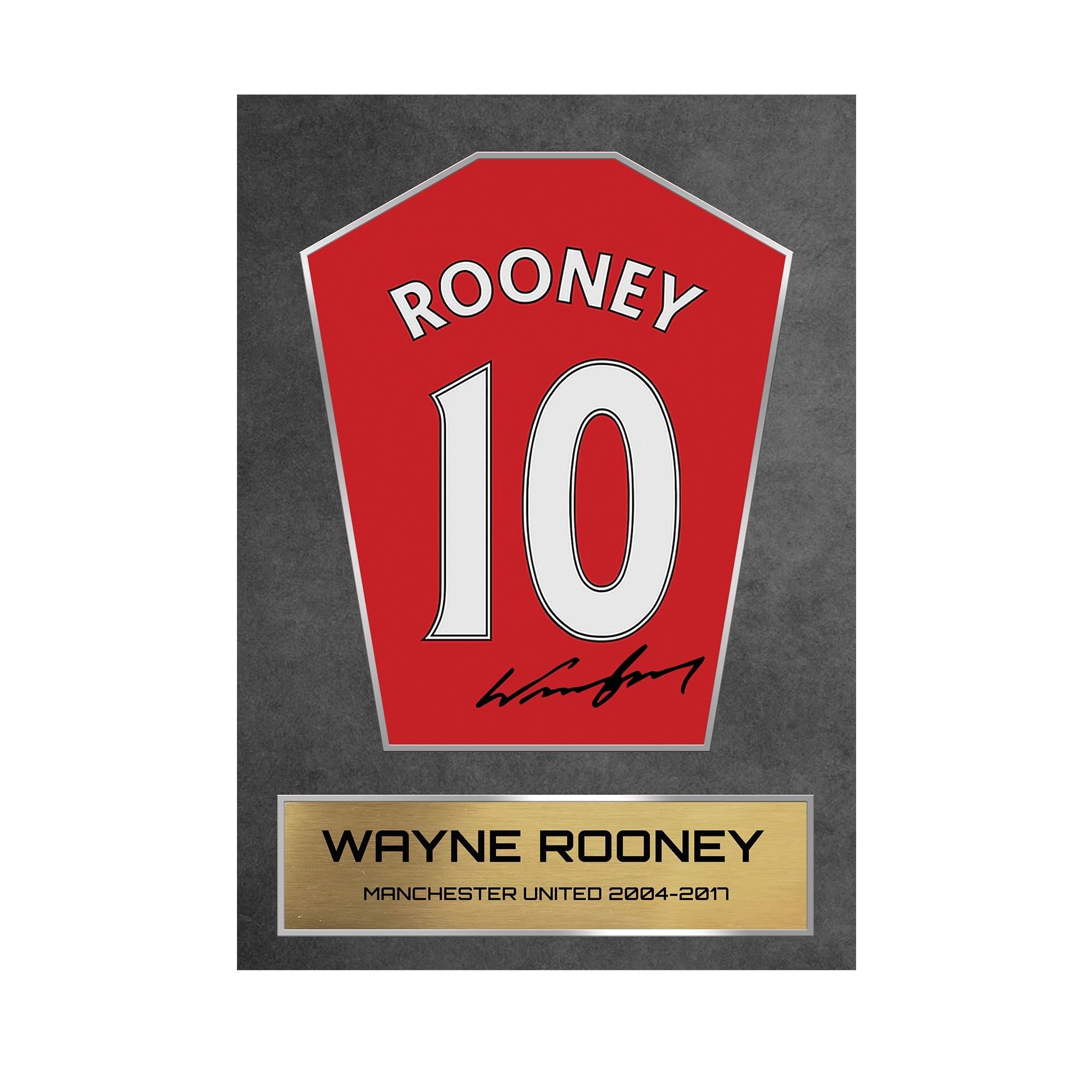 Wayne Rooney Manchester Shirt Display Framed - Autograph Print Football Memorabilia A3 Unframed