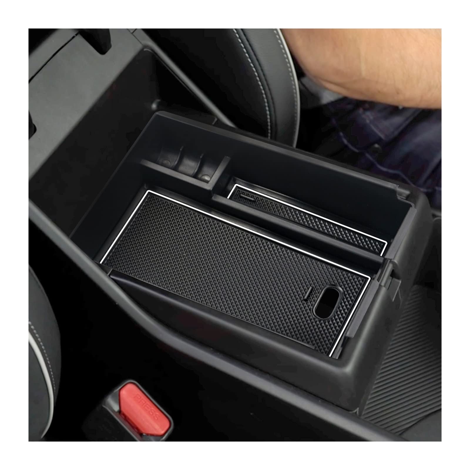 For Sportage NQ5 2022 Car Central Armrest Storage Box Central Control Container Auto Interior Tidying Accessories(Red)