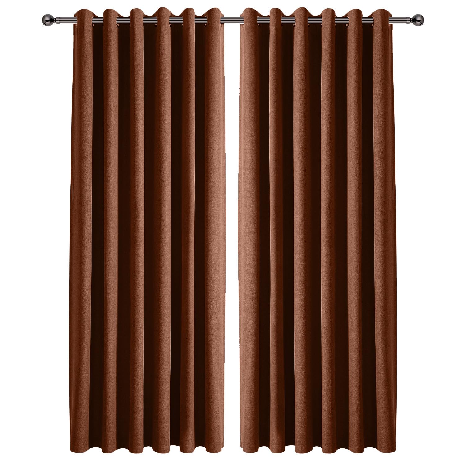 Ir Imperial Rooms Linen Rust Imperial Rooms 100% Blackout Curtains For Bedroom Rust 90X90 Inch Extra Long Faux Linen Eyelet Curtains For Living Room 2 Panels With Matching Tiebacks