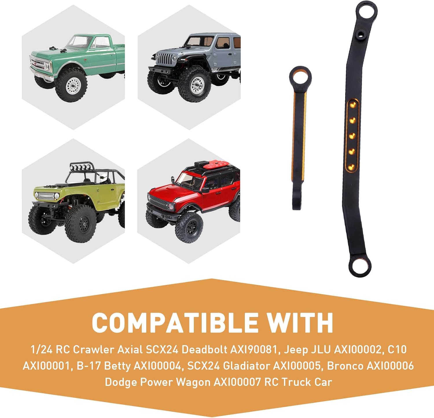 Steering Rod Tie Links Fix Link for SCX24 Upgrades High-Tightening Linkage for 1/24 RC Crawler Axial SCX24 Bronco Gladiator Deadbolt C10 90081