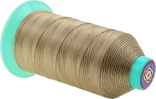 Miniatura 469 de Mandala Crafts Hilos de coser resistentes de nailon consolidado, hilo para tejer jeans de cuero, hilos de tapicería marina al aire libre, Beige