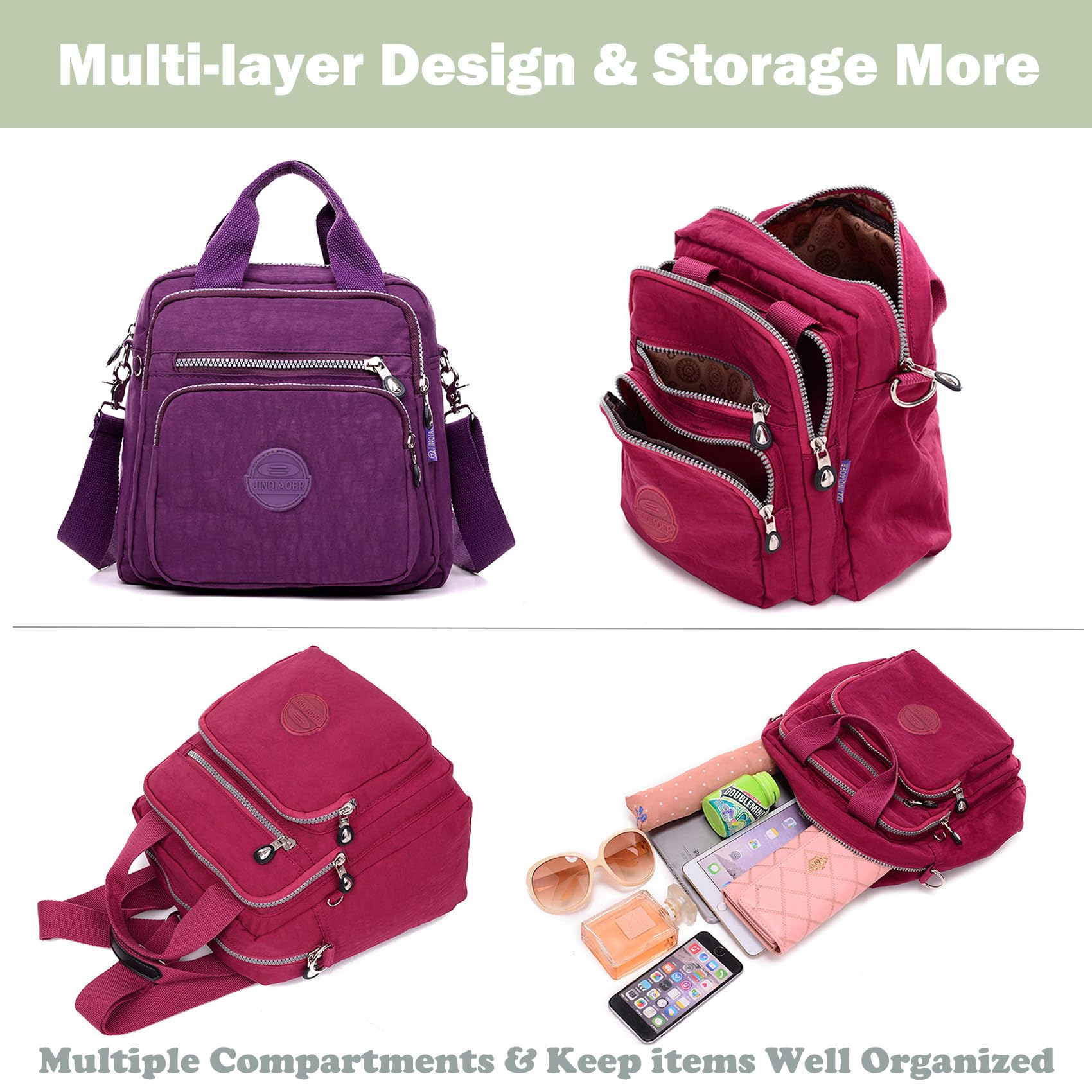 Borsetta Donna Borse a Spalla Casuale Borsa Tracolla Leggero Zaino Impermeabile Sacchetto Scuola Borse da Viaggio Borsello Moda Sport Bag per Ragazze