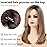 TISHINING 18 Inches Strawberry Blonde Natural Straight Hair Wigs for White Women Medium Length Ombre Blonde Side Part Synthetic Hair Wig with Dark Roots Natural Looking Daily Party Wig