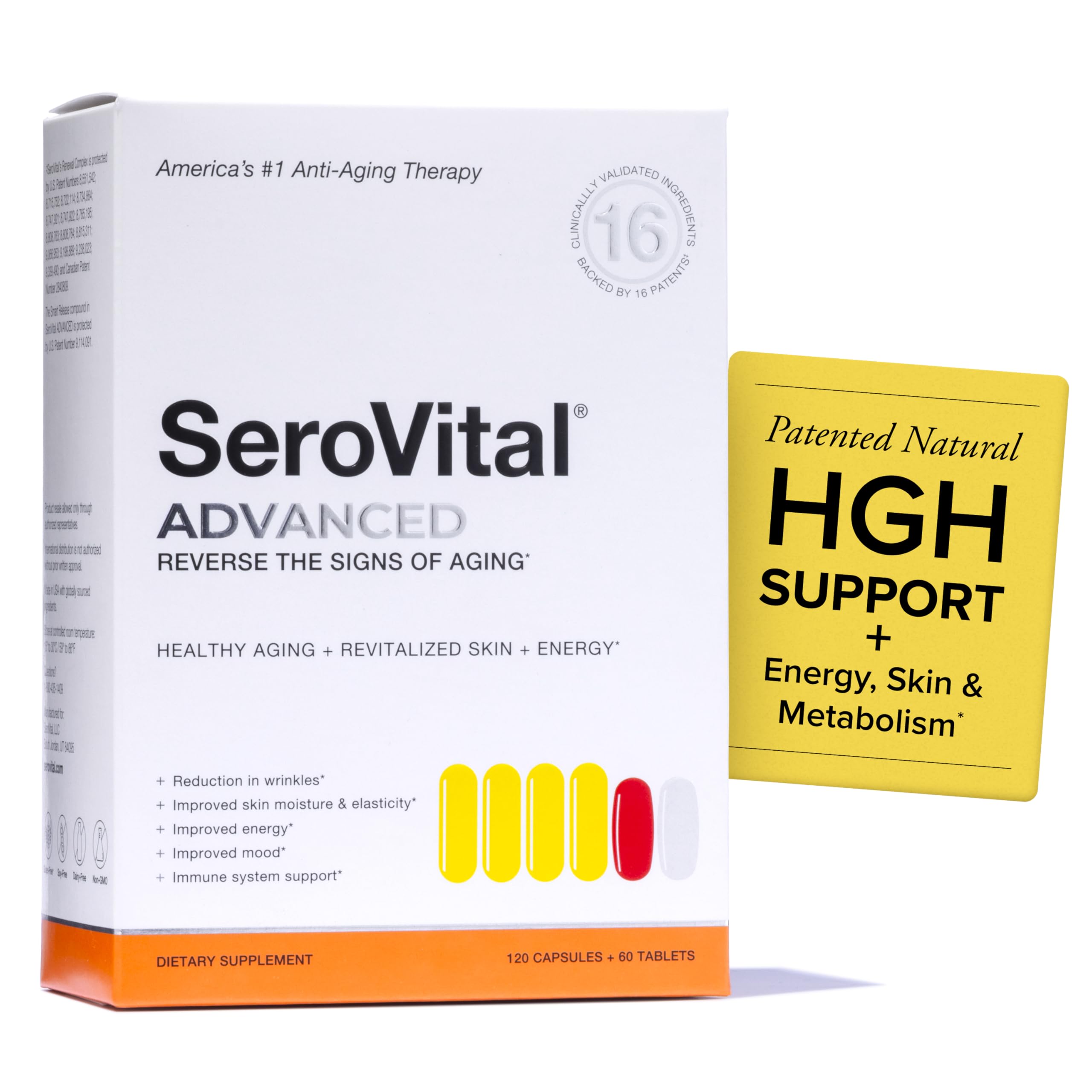 Serovital Advanced - Anti-Aging Supplement - HGH Supplement for Women – Supports Energy, Sleep, Weight Management, Metabolism, Skin - 30 Servings