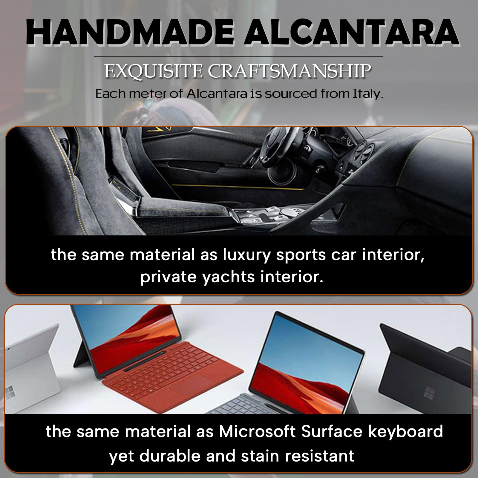 Funda de Alcantara para iPhone 17 Pro Max/17 Pro, Hecha a Mano en Italia, Ultrafina, Suave y de Lujo, Compatible con Magsafe.-Grey||17 Pro