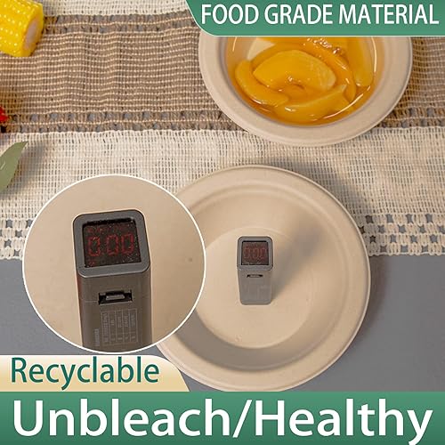 Miniatura 3 de Cuencos de papel compostables de 12 onzas, paquete de 200 tazones desechables biodegradables hechos de fibras de caña de azúcar, uso caliente o frío