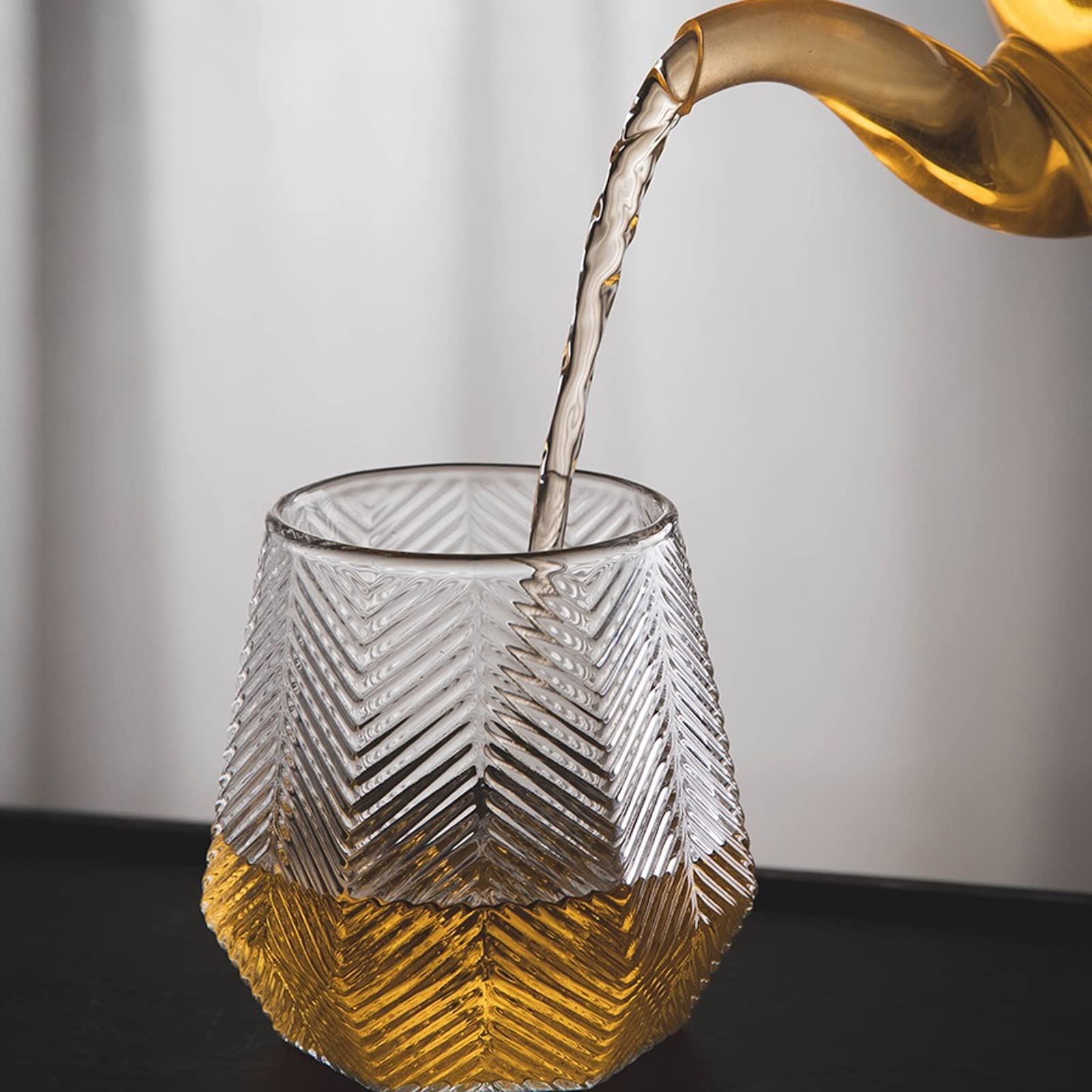 Vasos/Vasos de Agua Patrón de Diamante Embalos de Bebida Vidrio Transparente Café de café Taza de Zumo de Alta Temperatura Taza de Agua Resistente al Calor Taza Copas de Agua (Color : 2 pcs)