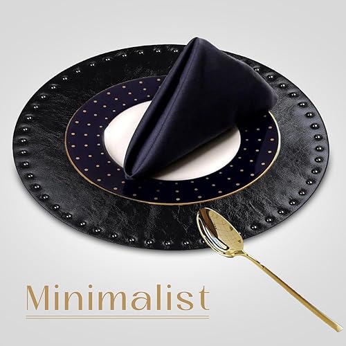 Miniatura 8 de FAVE Juego de 6 manteles individuales de vinilo lavables para interiores y exteriores, para mesa de comedor, duraderos, tejido de PVC (15 x 15,