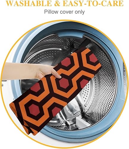 Miniatura 4 de Overlook - Alfombra de hotel brillante de mediados de siglo, moderna, geométrica, enrejado, polígono, patrón hexagonal, fundas de almohada