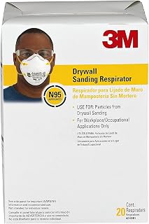 3M N95 Performance Respirator 8210, 20 Pack, Drywall Sanding, NIOSH-APPROVED N95, Advanced Filter Media For Easy Breathing, Cushioning Nose Foam, Adjustable Noseclip, Stretchable Straps (8210D20-DC)