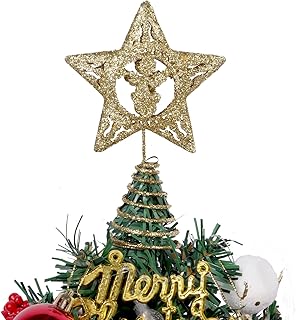 Mini Star Topper for Xmas Decorations, Angel Christmas Tree Star Ornament