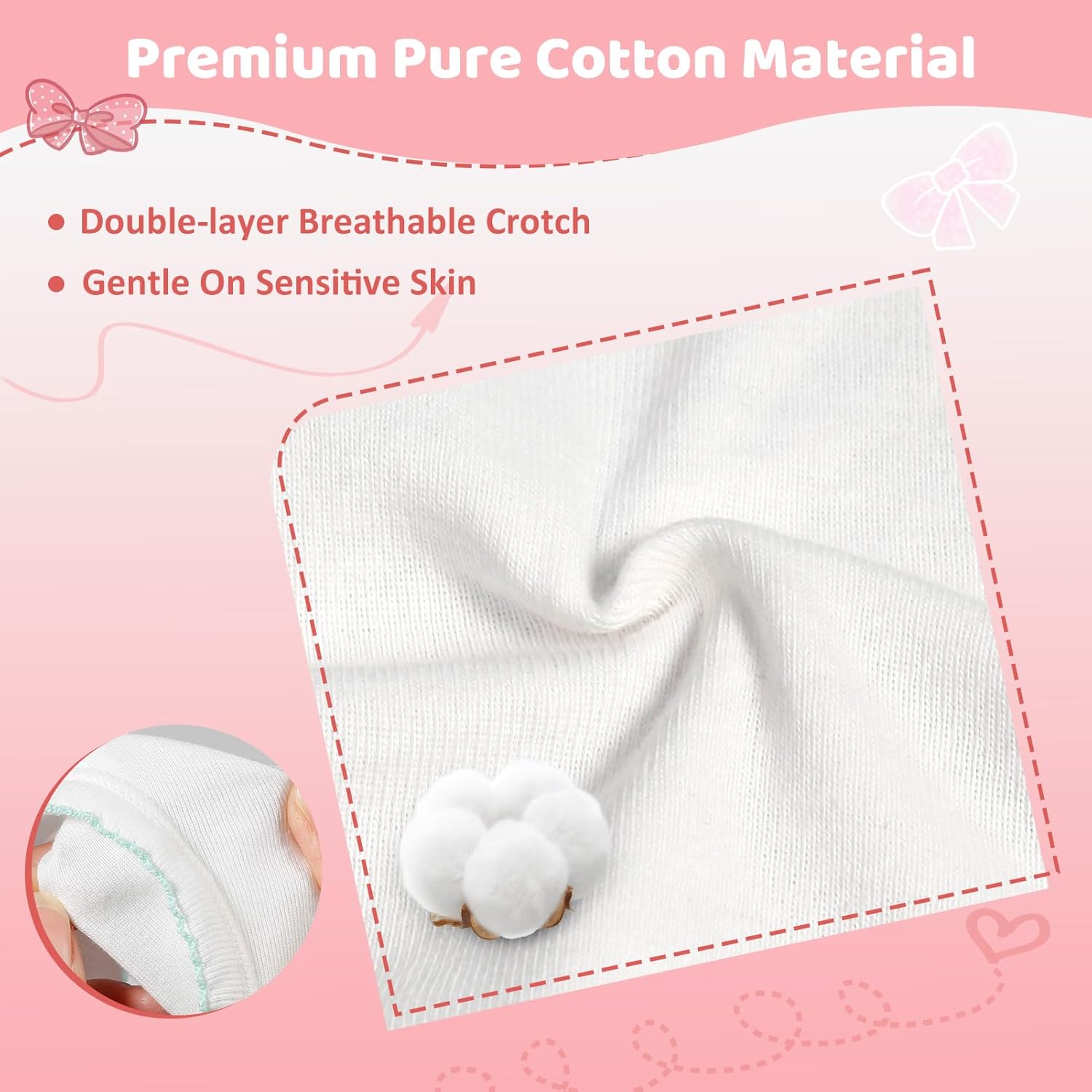 Phennie's Girls' Underwear Soft Cotton Panties Solid White Breathable Kids Girls Underwear Pure Cotton Undies 12 Pack - Image 5