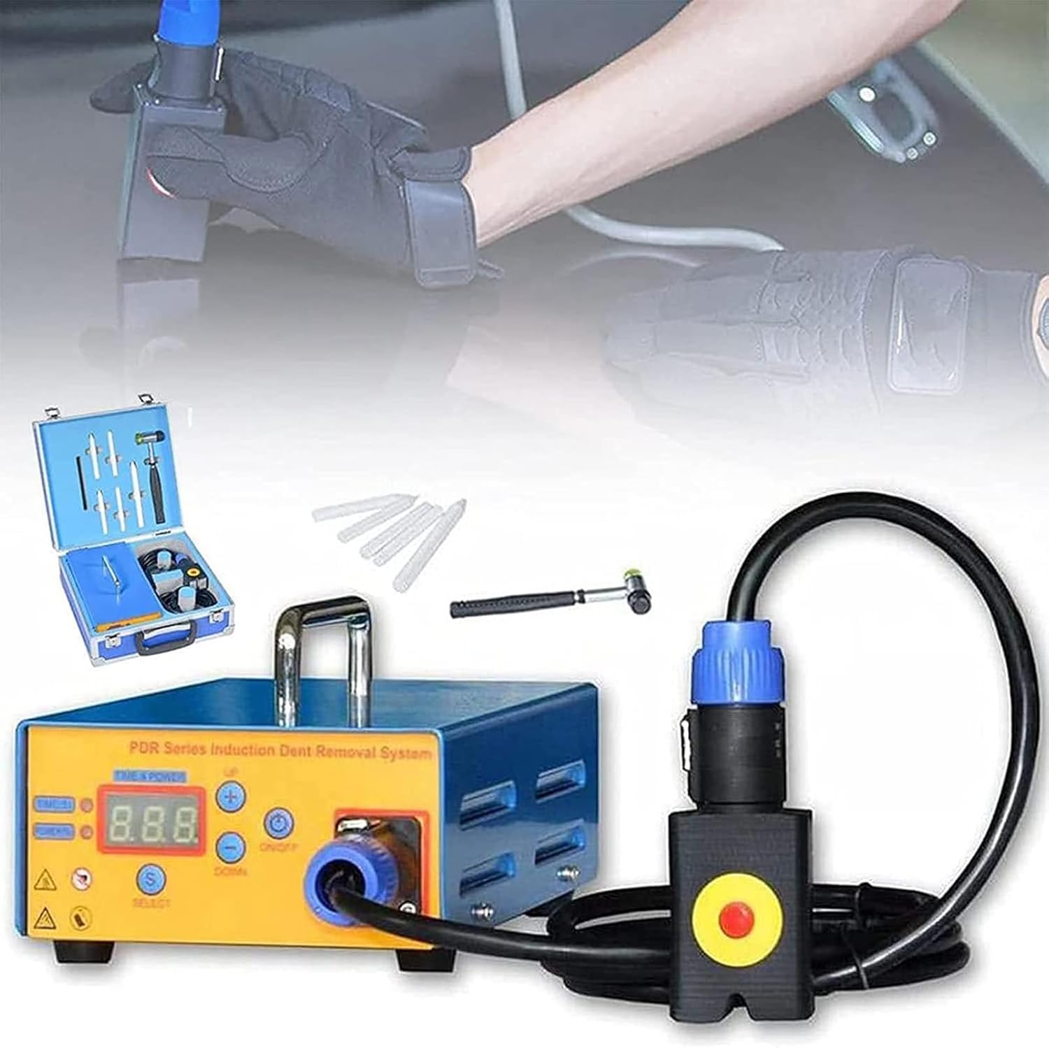 Przenośne narzędzie do naprawy wgnieceń, zestaw do automatycznego usuwania wgnieceń, indukcja elektromagnetyczna PDR do uszkodzeń spowodowanych gradem