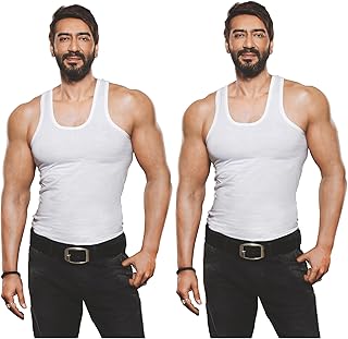amul comfy Men's Cotton White Vest Pack of 2-picture-25