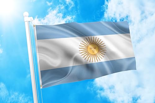 Miniatura 2 de DMSE - Bandera argentina de 2 x 3 pies, 100% poliéster, 100 % poliéster, resistente a los rayos UV (2 pies x 3 pies)