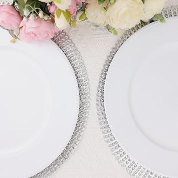 White Plastic Charger Plates Set of 12