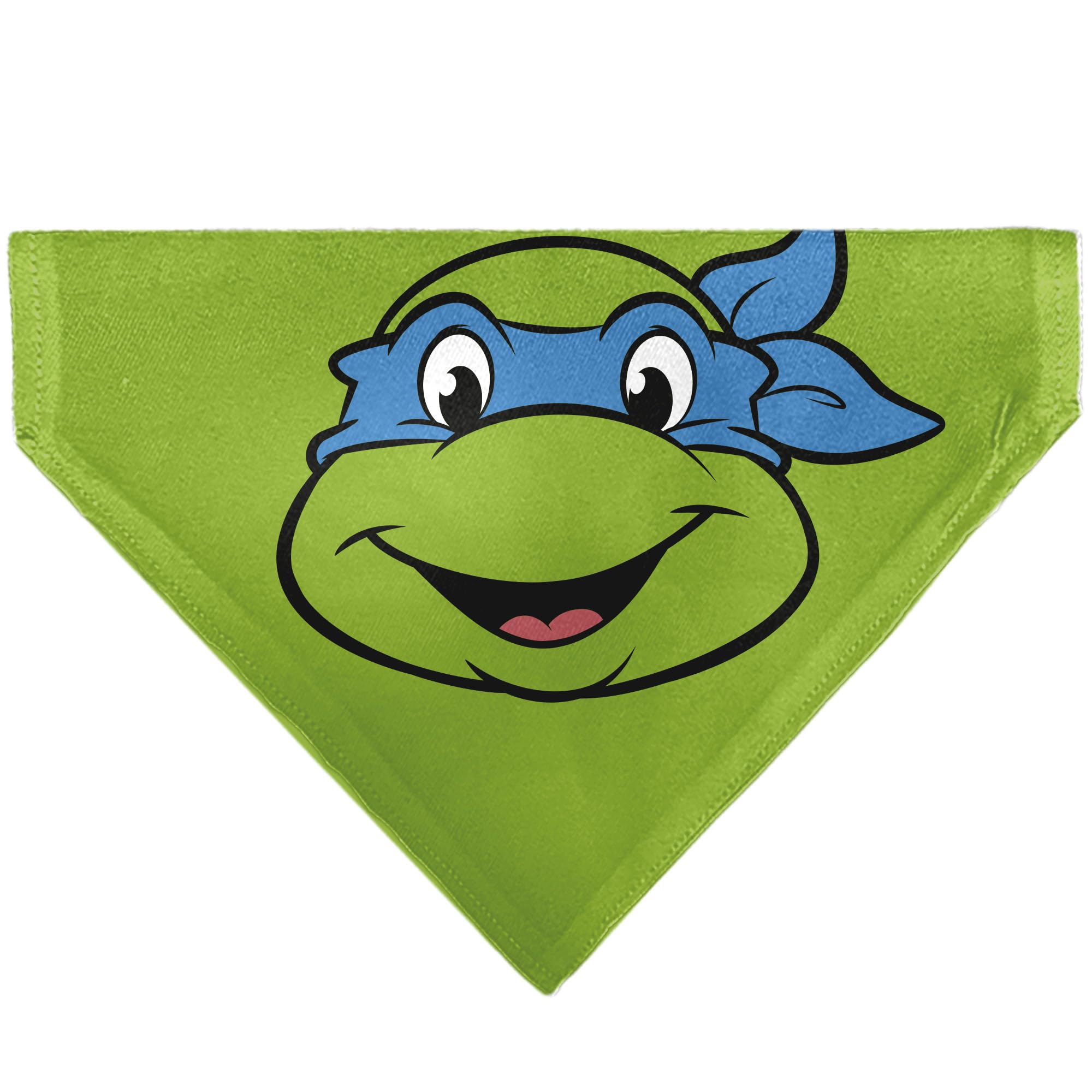 Teenage Mutant Ninja Turtles Pet Bandana Ninja Turtles Leonardo Face and Turtle Shell Close Up Green Slip On Collar Bandana Only