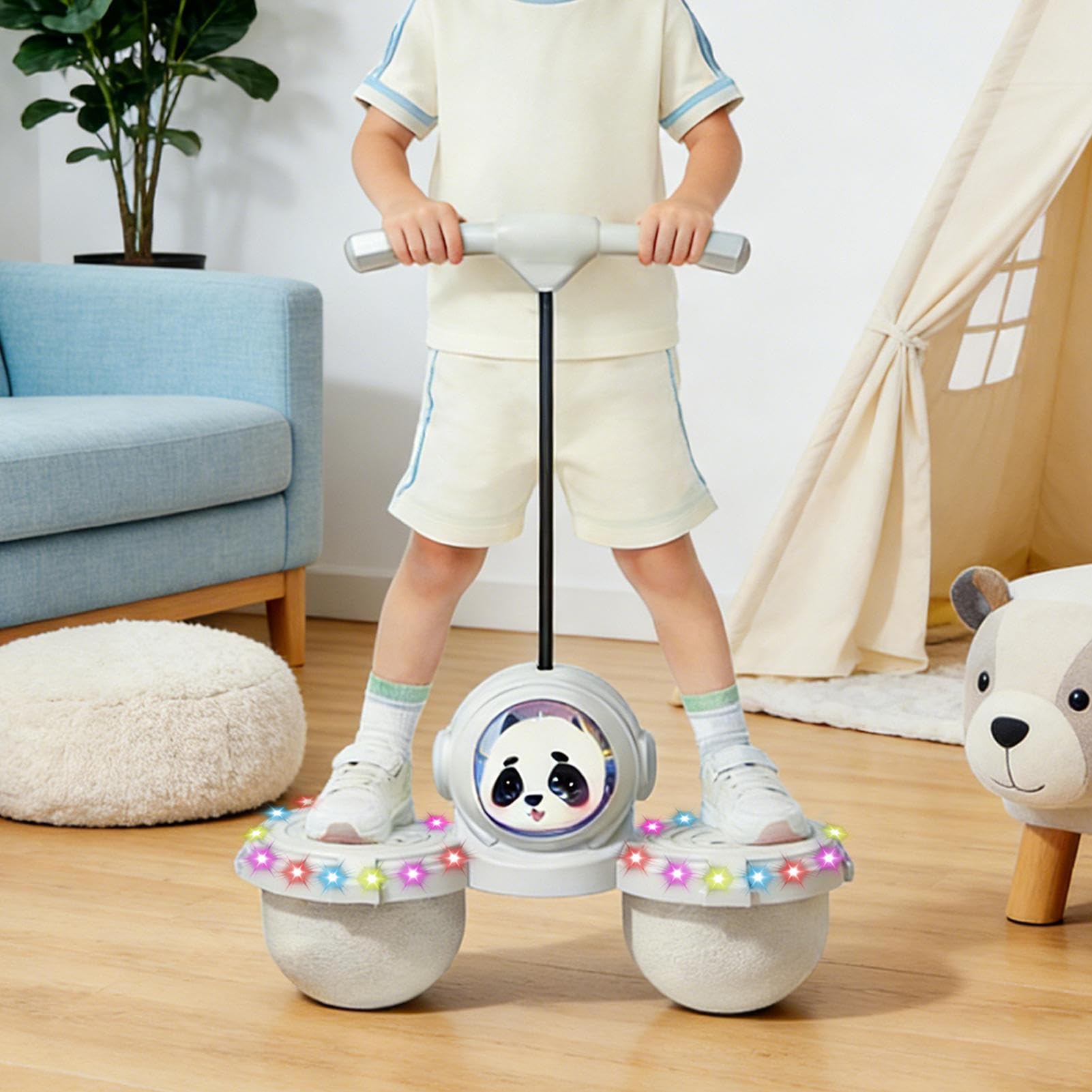 Palla da Equilibrio Saltante Giocattoli Saltellanti Cartoni Musica | Palla Saltante Equilibrio per Bambini con Manico Per Esterno Interno Bambini e Bambine Natale Compleanno Esercizio Feste